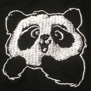 Style Therapy Black Panda Tee Criss Cross Neckline